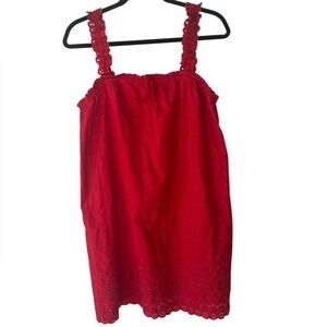 Gap × DÔEN Red Eyelet Shift Mini Dress Doen NWT Medium